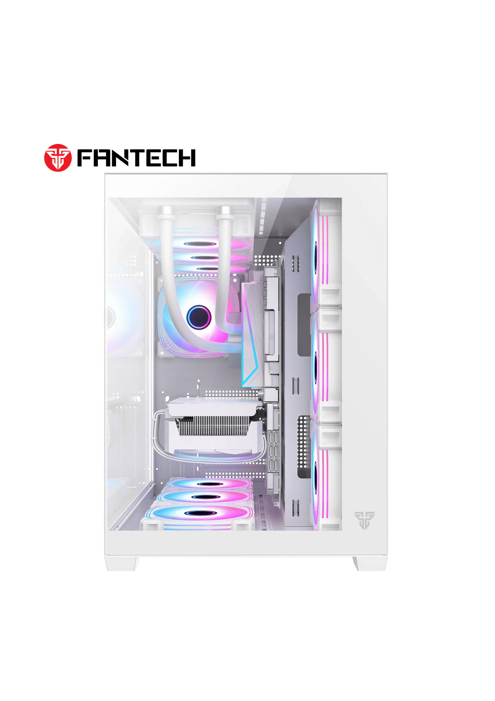 Fantech CG85 LUMINA MID Tower White Gaming Case (Dual Chamber)