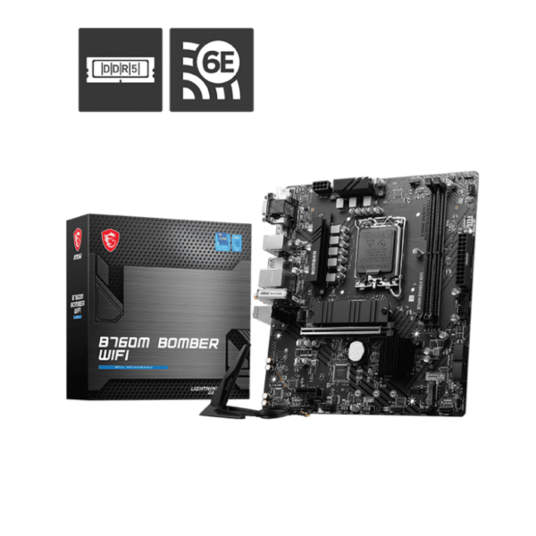 MSI B760M BOMBER Wi-Fi 6E  LGA 1700 DDR5 Gaming Motherboard