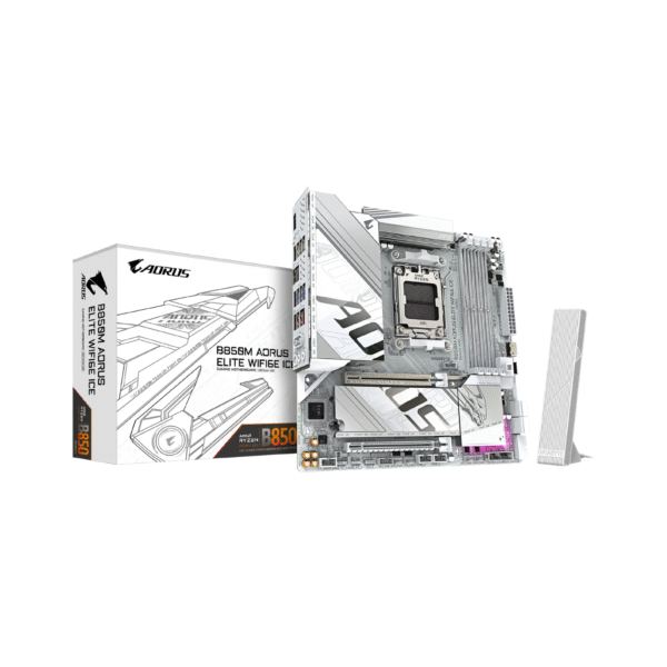 GIGABYTE B850M AORUS ELITE WIFI7 ICE & Bluetooth AM5 DDR5 Gaming Motherboard