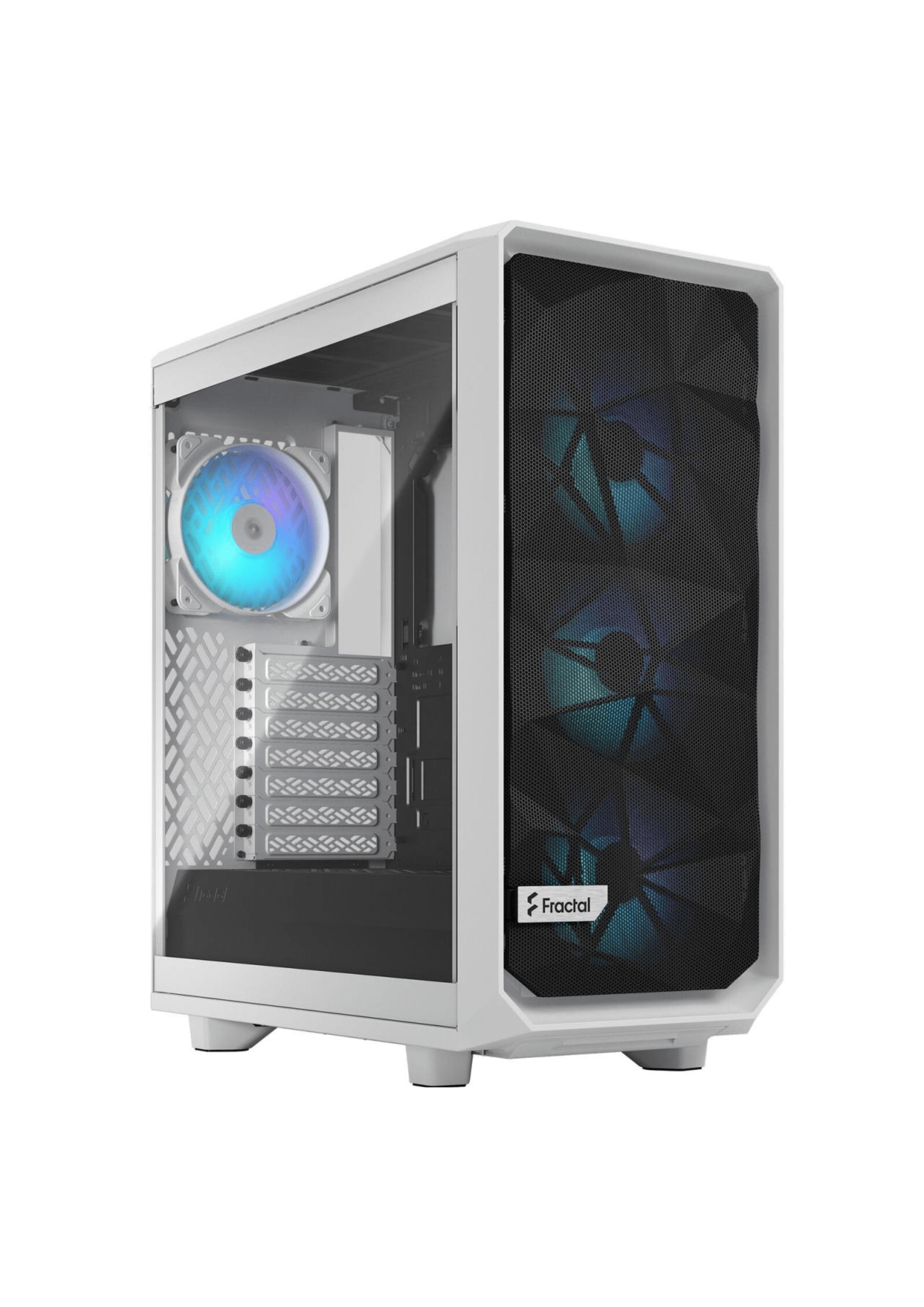 Fractal Design Meshify 2 Compact (White TG Clear Tint) Mid-Tower Tempered Glass RGB High-Performance Gaming Case
