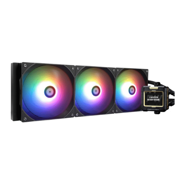Thermalright Frozen Warframe 420 Black ARGB CPU Liquid Cooler w/ 2.4" IPS LCD Display For Pictures, GIF Animations