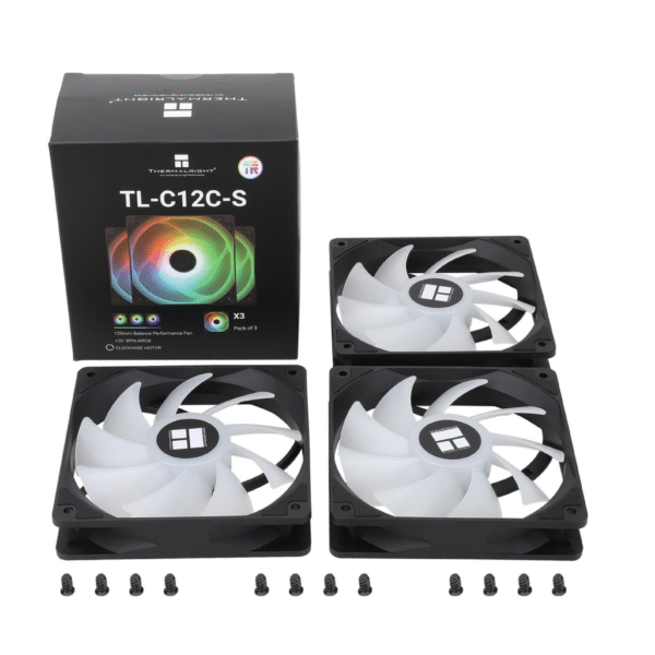 Thermalright TL-C12C-S X3 (Black / 3PIN ARGB) Balance Performance 120mm PWM Cooling Fan Kit 3in1 w/ S-FDB Bearing