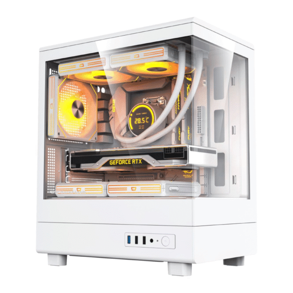 darkFlash DB330M Micro ATX Mid Tower Modern Aesthetic ARGB (WHITE)