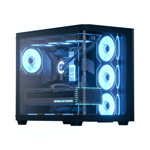 AeroCool P500C (Black) ARGB Stylish w/ Panoramic View & Dual Chamber ATX Mid Tower Tempered Glass Gaming Case