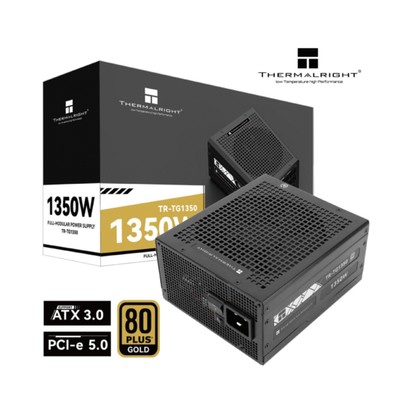 Thermalright (TG-1350) Gold 1350W (ATX 3.0) PCIE 5.0 (12VHPWR) 80 Plus Gold Full Modular, Smart Fan - Power Supply