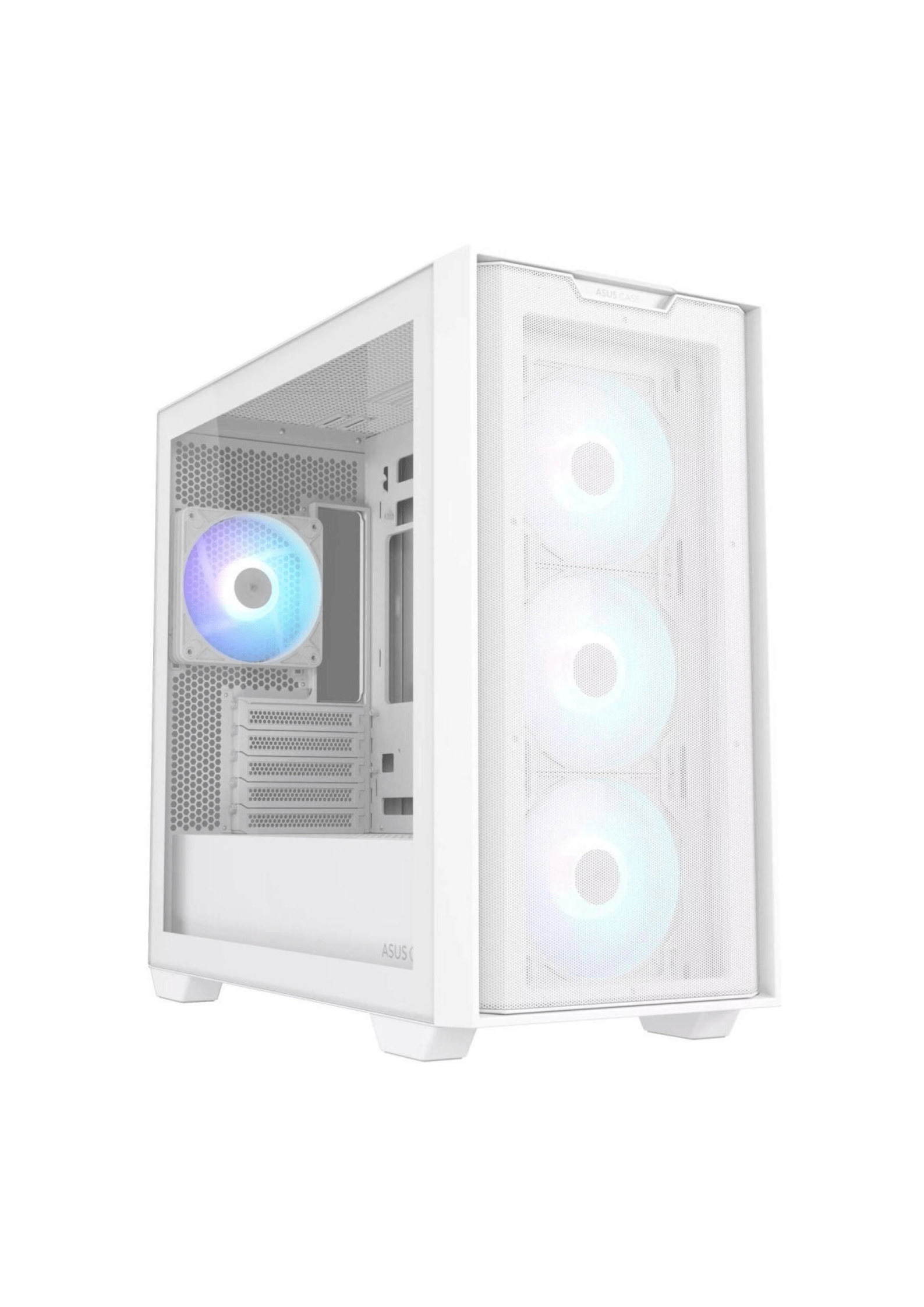 ASUS A21 PLUS (White) Micro-ATX ARGB Mid Tower Tempered Glass Gaming Case