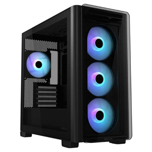 ASUS A23 PLUS (Black) Micro-ATX ARGB Mid Tower Tempered Glass Gaming Case