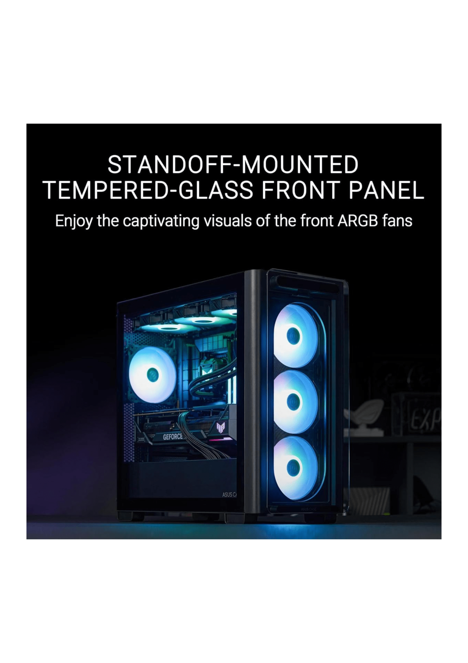 ASUS A23 PLUS (Black) Micro-ATX ARGB Mid Tower Tempered Glass Gaming Case